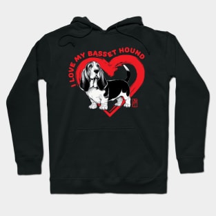 I Love My Basset Hound - I Love my dog - Friendly dog Hoodie